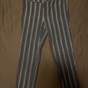 Rafaella Blue Striped Elastic Waist Pants Women Sz 12